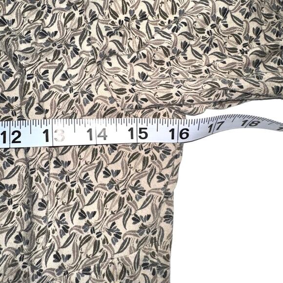 Peruvian Connection 3/4 Sleeve Leaves Print V-Neck Smocked Waist Dress MEDIUM - Picture 5 of 7